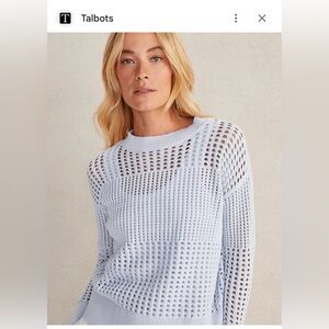 HAVEN Elegant White Crochet Sweater L